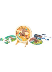 Puzzle HAPE "4-Jahreszeiten-Lagenpuzzle", bunt, Puzzles, KinderB:30cm T:3cm, Holz, Papier, Pappe, Puzzle, leuchtet im Dunkeln, B:30cm T:3cm