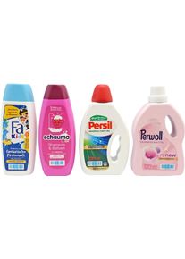 Kaufladensortiment Tanner "Henkel-Set mit 4 Markenminiaturen", bunt, Kaufladensortimente, Kinder, Holz, Kaufladensortiment, aus Holz, FSC - sch&uuml;tzt Wald