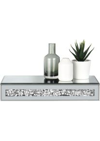 Wandregal Mirrors and More "Glitty", glitzer, B:30cm H:5,5cm T:15cm, Glas, Regale, Wandregal, Dekoratives Regal