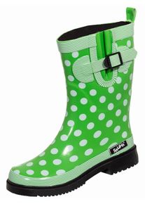 Gummistiefel Bockstiegel "Dorin", Damen, Gr. 37, gr&uuml;n (hellgr&uuml;n, multi), Obermaterial: 100% Naturkautschuk NaRubber., Schuhe Gummistiefel