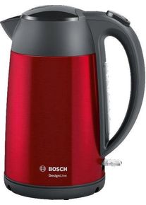 Bosch Wasserkocher "DesignLine TWK3P424, Ausgie&szlig;en ohne Spritzer, Tassenanzeige", rot (schwarz, dunkelrot), B:23,2cm H:27,5cm T:15cm, Wasserkocher, &Uuml;berhitzungsschutz, rot, Wasserkocher
