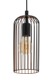 Eglo H&auml;ngeleuchte "ROCCAMERA Pendellampe, Stahl, Retro, Wohnzimmerlampe, H&auml;ngelampe", schwarz (schwarz, kupferfarben), 1, &Oslash; 13cm, Leuchten, Vintage, Pendelleuchte, H110 x &Oslash;13, schwarz, kupfer, 1X60W exkl., H&auml;ngeleuchte