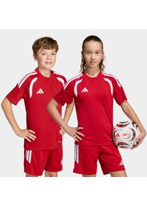 Fu&szlig;balltrikot adidas Performance "TIRO26L JSY Y", Kinder, Gr. 128, team power rot 2, wei&szlig;, Obermaterial: 100% Polyester, Rundhals, Trikots Fu&szlig;balltrikot