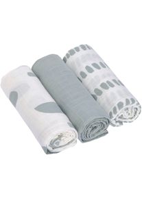 L&auml;ssig Stoffwindeln L&Auml;SSIG "Mulltuch-Set M, Strokes silver grey", Baby, Gr. 3 Stk., silber (silber grau), Baumwolle, Windeln Stoffwindeln