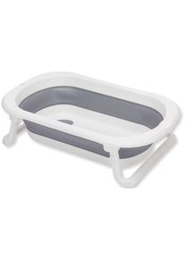 Babybadewanne fillikid "Faltbadewanne Orka, grau-wei&szlig;", Baby, grau (grau, wei&szlig;), Kunststoff, Badewannen Babybadewanne, inkl. Ablaufst&ouml;psel