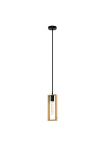 Eglo H&auml;ngeleuchte "LITTLETON H&auml;ngelampe,Vintage, Stahl und Holz, IP20, Pendellampe, Lampe", schwarz (schwarz braun), 1, &Oslash; 0cm H: 110cm, 1 Stk., Leuchten, Pendelleuchte, L11 x B10 x H110 cm, schwarz, braun, 1X40W exkl., H&auml;ngeleuchte