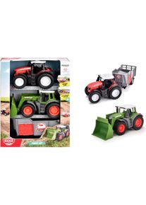 Spielzeug-Traktor DICKIE TOYS "Farm Set", gr&uuml;n (gr&uuml;n, rot), Spielzeugfahrzeuge, Kinder, Kunststoff, Spielzeug-Traktor