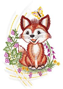 Fensterbild "Fensterbild "Lustiger Fuchs" farbig", bunt, B:22cm H:30cm, Polyester, W. REUTER & SOHN - PLAUENER SPITZE, Fensterbilder, Fensterbild