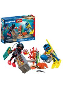 Konstruktions-Spielset Playmobil "Polizeitaucher mit Schatz (72078), City Action", bunt, Spielbausteine, Kinder, Kunststoff, Konstruktions-Spielset, Made in Europe