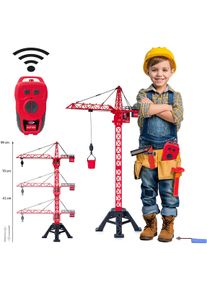 RC-Kran Jamara "Turmdrehkran Kutter XL 99 IR", rot, Fernlenkfahrzeuge, KinderB:32,5cm H:99cm T:61,5cm, Kunststoff, RC-Kran, LED Licht im Dach, B:32,5cm H:99cm T:61,5cm