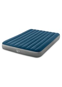 Luftbett Intex "Dura Beam Prestige Downy Queen mit wiederaufladbarer Luftpumpe", blau, Luftbetten, B/H/L: 152cm x 25cm x 203cm, Kunstseide, PVC, Luftbett, B:152cm H:25cm L:203cm
