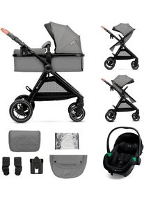 Kombi-Kinderwagen Kinderkraft "ESME 3IN1", Baby, grau, Polyester, Stahl, Kinderwagen Kombi-Kinderwagen, inkl. Babyschale MINK PRO 2 i-Size (40&ndash;87 cm)