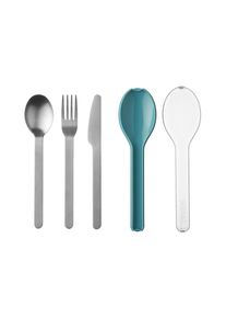 Besteck-Set Mepal "Besteck-Set Ellipse", blau (nordic gr&uuml;n), Essbesteck-Sets, Besteck-Set