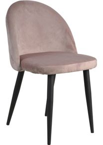 Polsterstuhl Sit "Sit&Chairs", rosa (altrosa, schwarz), B:49cm H:79cm T:52,5cm, St&uuml;hle, Polsterstuhl, mit weichem Samtvelours