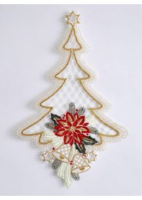 Fensterbild Stickereien Plauen "Fensterbild Tannenbaum", bunt, B:22cm H:33cm, Polyester, Fensterbilder, Fensterbild, Echte Plauener Spitze