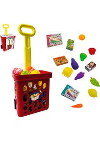 Spiel-Einkaufswagen Happy People "Einkaufstrolley", bunt, Kinder-Einkaufswagen, Kinder, Kunststoff, Spiel-Einkaufswagen