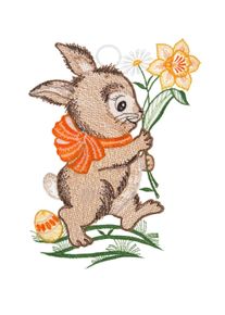 Fensterbild "Fensterbild "Hase" farbig", bunt, B:16cm H:22cm, Polyester, W. REUTER & SOHN - PLAUENER SPITZE, Fensterbilder, Fensterbild
