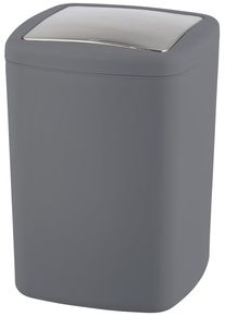 Kosmetikeimer Wenko "Barcelona", grau (anthrazit), B:20,5cm H:28,5cm T:20,5cm, Kunststoff, M&uuml;lleimer, Kosmetikeimer, mit Schwingdeckel, 6 Liter