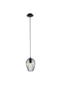 Eglo Pendelleuchte "NEWTOWN Pendellampe, schwarz, Stahl, E27, H&auml;ngeleuchte, 1 flammig", schwarz, 1, &Oslash; 16cm H: 21cm, Leuchten, H&auml;ngelampe, Schlicht, Vintage, Retro, Wohnzimmer, Esszimmer, 110x16cm, Pendelleuchte