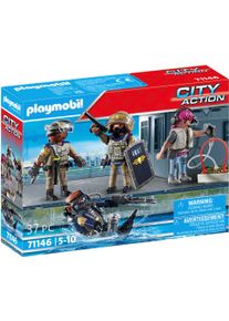 Konstruktions-Spielset Playmobil "SWAT-Figurenset (71146), My Action Heroes", bunt, Spielbausteine, Kinder, Kunststoff, Konstruktions-Spielset, Made in Europe