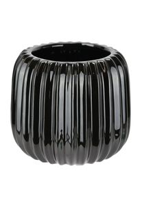 Dekovase I.GE.A. "Vase aus Keramik", schwarz, B:13cm H:11cm, Keramik, Vasen, Dekovase, Dekovase Blumenvase Modern f&uuml;r Tischdeko Tischvase Deko Trockenblume