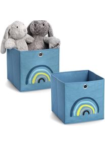 Organizer zeller PRESENT "Blue Rainbow", blau, B:28cm H:28cm T:28cm, Vlies, Aufbewahrungsboxen, Organizer, Aufbewahrungsbox, kompakt zusammenklappbar, Vlies