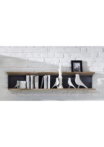 Wandregal Innostyle "Jasmin", braun (graphitfarben, absetzung artisan eichefarben), B:142cm H:29cm T:20cm, Holzwerkstoff, MDF, Regale, Wandregal, Breite 142 cm