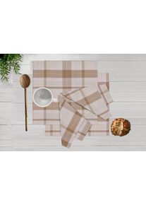 Stoffserviette OTTO HOME "Candise", beige, B:50cm L:50cm, Obermaterial: 100% Polyester, Servietten, Stoffserviette, Check Muster