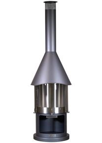 Grillkamin Buschbeck "Melbourne", grau (dunkelgrau), H:230cm &Oslash;:65cm, Grills, Grillkamin