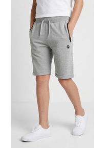 Sweatshorts name it "NKMVIMO SWE SHORTS BRU NOOS", Jungen, Gr. 164, N-Gr, grau (grau melange (blank)), Sweatware, Obermaterial: 60% Baumwolle, 40% Polyester, unifarben, regular fit kurz, Hosen Sweatshorts, Baumwollmischung, Umschlagsaum, Rei&szlig;verschlusstaschen