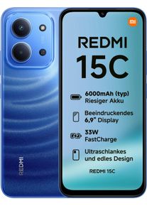 Xiaomi Smartphone "Redmi 15C 4+128GB", Energieeffizienz: A, blau (moonlight blau), 128 GB, Mobiltelefone, Smartphone