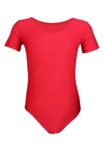 Turnanzug AQUARTI "Body M&auml;dchen Gymnastikanzug Kurzarm", M&auml;dchen, Gr. 158, rot, Obermaterial: 80% Polyamid PA. 20% Elasthan EL., Sportanz&uuml;ge Turnanzug