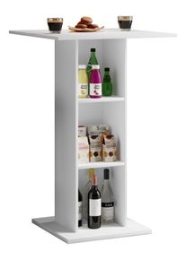 Bartisch Vcm "Holz Bartisch Tresen Stehtisch Bistrotisch Standos", wei&szlig;, B:70cm T:70cm, Tische, Bartisch