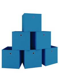 Faltbox Vcm "6er Set Faltbox Klappbox Aufbewahrungsbox Boxas", blau, B:27cm T:27cm, Aufbewahrungsboxen, Faltbox