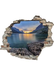 Wandtattoo queence "See", bunt, B:60cm H:50cm T:0,1cm, Wandtattoos, Wandtattoo, Wandsticker, Wandbild, selbstklebend, 3D, Wanddurchbruch