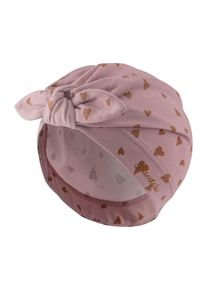 Turbanm&uuml;tze Sterntaler "Knotenm&uuml;tze Herzen", Kinder, Gr. 51, rosa (samtrosa), M&uuml;tzen Turbanm&uuml;tze