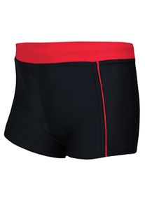 Badehose AQUARTI "Badehose Jungen Kinder Badehose Seitliche Paspel", Jungen, Gr. 146, N-Gr, schwarz (024 schwarz, rot), Obermaterial: 80% Polyamid PA. 20% Elasthan EL., Badehosen Badehose