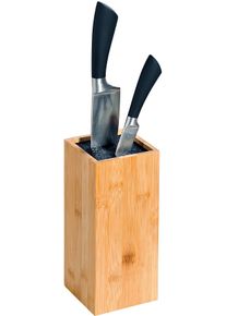 Messerblock Kesper, beige (natur), B:10cm H:23cm L:10cm, Messerbl&ouml;cke, Messerblock, aus Bambus, unbest&uuml;ckt
