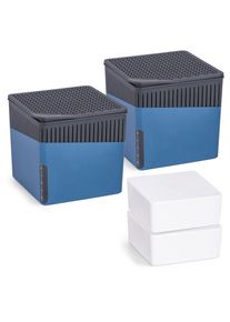 Luftentfeuchter Wenko "Cube", blau, B:16,5cm H:15,7cm T:16,5cm, Luftentfeuchter, Luftentfeuchter, 2 x 1000g
