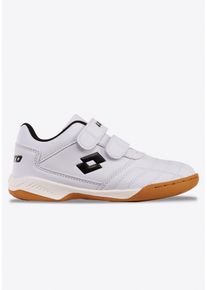 Hallenschuh Lotto, Jungen, Gr. 26, schwarz-wei&szlig; (wei&szlig;, schwarz), Synthetik, Schuhe Hallenschuh, mit Klettverschluss