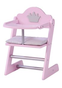 Puppenhochstuhl Roba "Prinzessin Sophie", rosa (ros&eacute;), Puppenm&ouml;bel, KinderB:27,5cm H:42cm T:32cm, MDF, Massivholz, Puppenhochstuhl, B:27,5cm H:42cm T:32cm