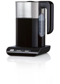 Bosch Wasserkocher "Styline TWK8613P, Abschaltautom., &Uuml;berhitzungsschutz, Temperaturwahl", grau (schwarz, edelstahlfarben), B:26,8cm H:17,5cm T:23,3cm, Wasserkocher, Warmhaltefunktion, schwarz, Wasserkocher