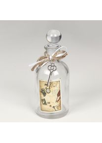 Dekoobjekt AMBIENTE HAUS "Parf&uuml;m-Flasche - rund", beige (natur), B:7cm H:17cm T:7cm, Glas, Dekofiguren, Dekoobjekt