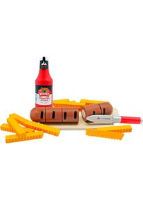 Spiellebensmittel Tanner "Bratwurst zum Schneiden mit Pommes und Werder Ketchup", bunt, Kaufladensortimente, Kinder, Holz, Spiellebensmittel, aus Holz, FSC - sch&uuml;tzt Wald