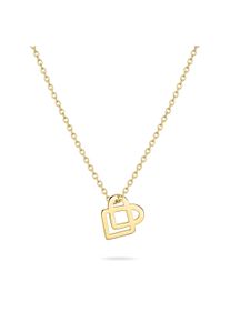 Kette mit Anh&auml;nger Liebeskind Berlin "Schmuck Edelstahl Halskette Keep Loving Herz", gold (gelbgoldfarben), Halsketten, Damen, Edelstahl, L: 45 B: 1,2mm, Kette mit Anh&auml;nger, B:1,2mm