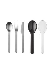 Besteck-Set Mepal "Besteck-Set Ellipse", schwarz (nordic schwarz), Essbesteck-Sets, Besteck-Set