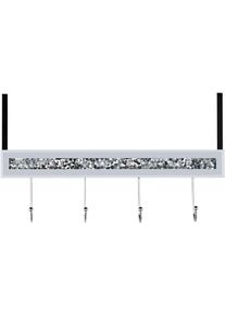 Garderobenleiste Mirrors and More "GLITTY", grau (transparent), B:40cm H:12,5cm, Kunststoff, Garderobenhalter, Garderobenleiste