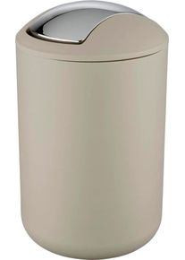 M&uuml;lleimer Wenko "Brasil", grau (taupe), B:19,5cm H:31cm T:19,5cm, Kunststoff, M&uuml;lleimer, M&uuml;lleimer, mit Schwingdeckel, 6,5 Liter