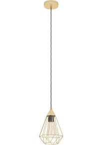 Eglo H&auml;ngeleuchte "TARBES H&auml;ngelampe, E27, Stahl, Esszimmerlampe, Vintage, IP20, Lampe", grau (messingfarben), &Oslash; 17,5cm H: 130cm, 1 Stk., Leuchten, Pendellampe, Esstisch, H130 x &Oslash;17,5cm, messing-geb&uuml;rstet, 1X60W exkl., H&auml;ngeleuchte