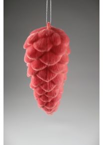 Weihnachtsfigur AM Design "Zapfen mit samtweichem Flock", rosa (pink), B:8cm H:19cm T:8cm, Kunststoff, Dekofiguren, Weihnachtsfigur, aus Kunststoff, BxH: 8x19cm, in drei weihnachtlichen Farben
